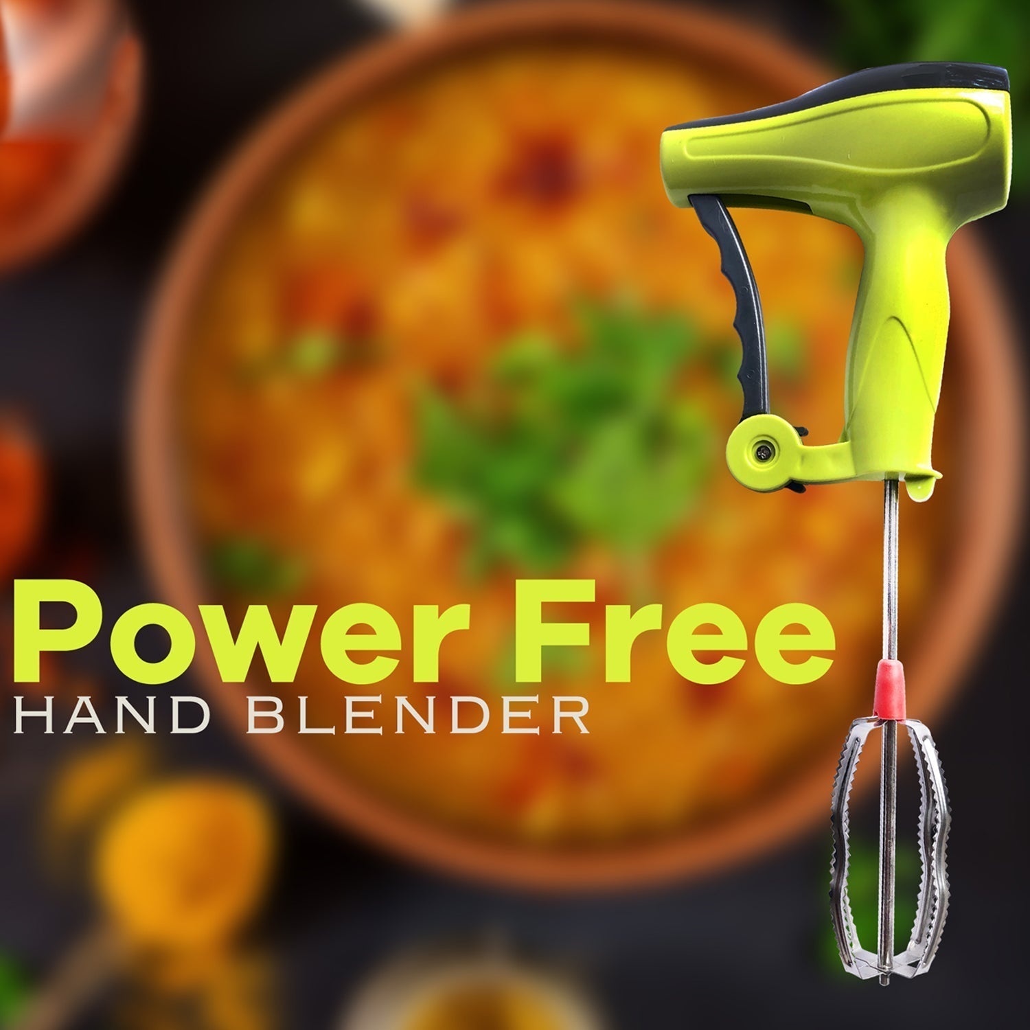 0723A Power Free Manual Hand Blender with Stainless Steel Blades, Milk Lassi Maker, Egg Beater Mixer Rawai DeoDap 0723A Power Free Manual Hand Blender with Stainless Steel Blades, Milk Lassi Maker, Egg Beater Mixer Rawai DeoDap